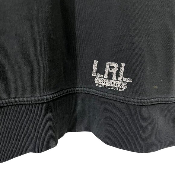 Vintage Ralph Lauren Men's Thrashed Sun Faded Black Crewneck Logo Sweatshirt M‎ - Picture 3 of 10